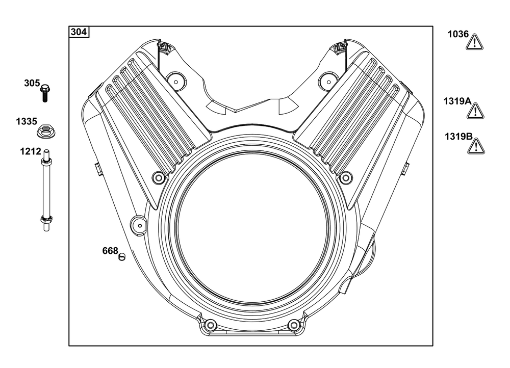 Blower Housing Group Diagram and Parts List for  Briggs and Stratton Engine